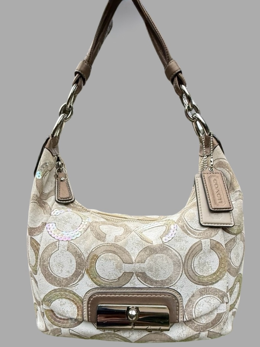 Vintage Coach Kristin Sequin Op Art Hobo Bag